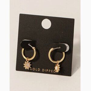 GOLD DIPPED SUN HUGGIE EARRINGS